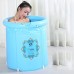 Bathtubs Freestanding Inflatable Foldable Portable Insulation Adult Plastic spa Jacuzzi Family Bathroom (Color : Blue  Size : 6570cm) - B07H7K65XG